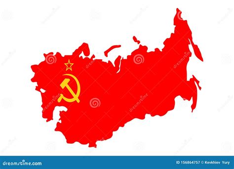 Soviet Union USSR Map With Flag Stock Vector Illustration Of Alert