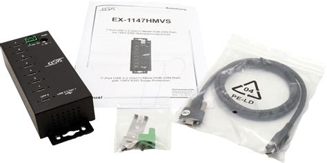 Exsys Ex Hmvs Usb X C Port Industrial Hub Kv Eds Din Rail