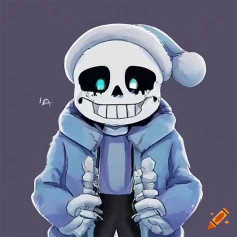 Detailed High Quality 8k Sans The Skeleton From Undertale Anime