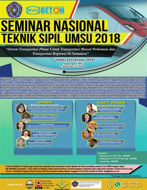 Seminar Nasional Teknik Sipil UMSU 2018 Fakultas Teknik UMSU