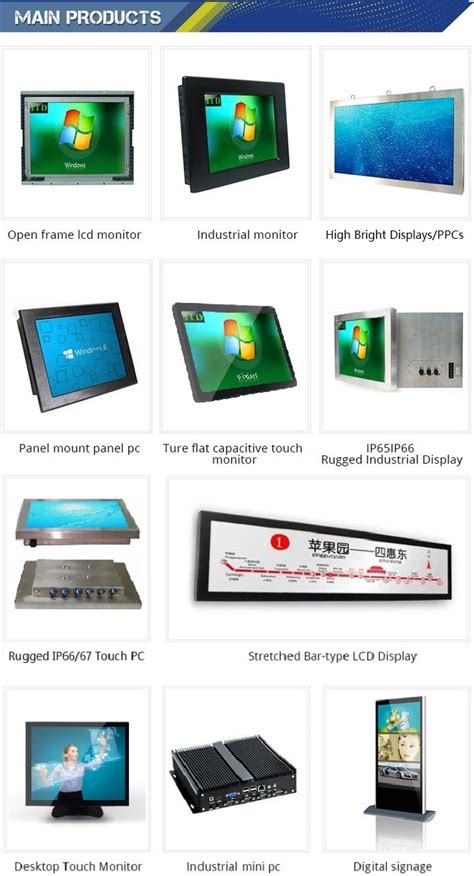 High Bright Sunlight Readable Lcd Monitor True Flat Bezel Panel Mounted