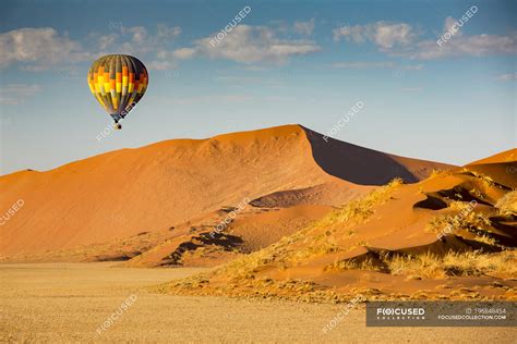 Hot Air Balloon Ride Over The Red Sand Dunes Of Sossusvlei In Namibia Sossusvlei Hardap Region