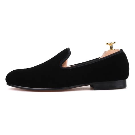 Women Plain Black Velvet Loafers - Merlutti