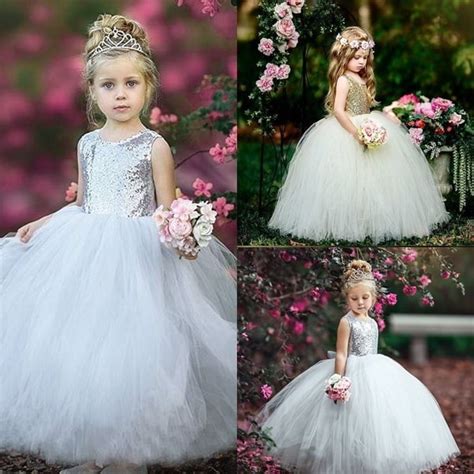 Kids Girl Flower Wedding Dress Party Bridesmaid Dress Gown Formal ...