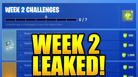 Fortnite Season 6 Week 2 Challenges Leaked Week 2 All Challenges Easy Guide Season 6 Battle