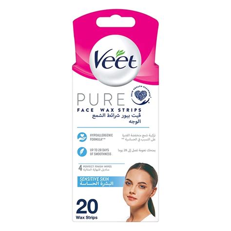 Veet Pure Cold Wax Strips Sensitive Skin Face 20s Megamart Bahrain