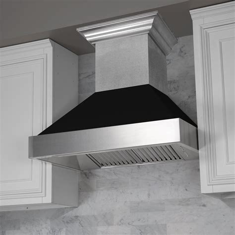 Zline Ducted Durasnow® Stainless Steel Range Hood With Black Matte