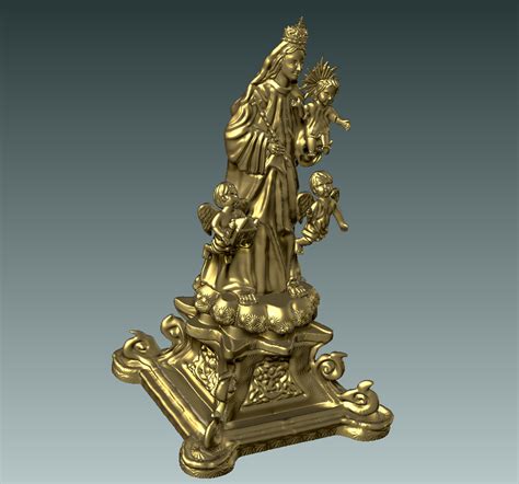 STL File Virgin Mary Holding Jesus Christ Madonna Ta Loreto Ghajnsielem