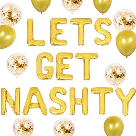 Jevenis Set Of Gold Lets Get Nashty Balloons Nashville Bachelorette