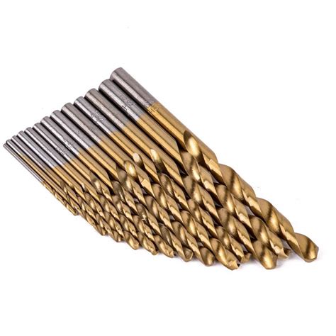 KINWAT 13Pcs Hss High Speed Steel Titanium Coated Drill Bit Set Shank