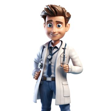 Doctor Sonrisa Personaje D Dibujos Animados Tridimensional Linda