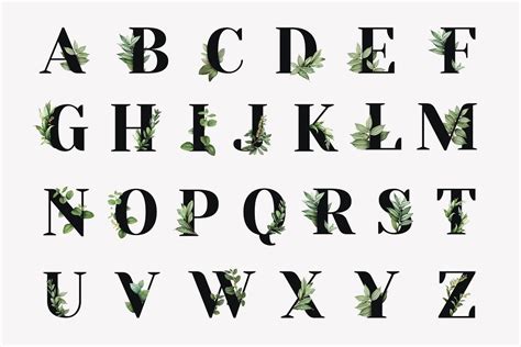 Botanical Capital Alphabet Collection Psd Free Image By Rawpixel