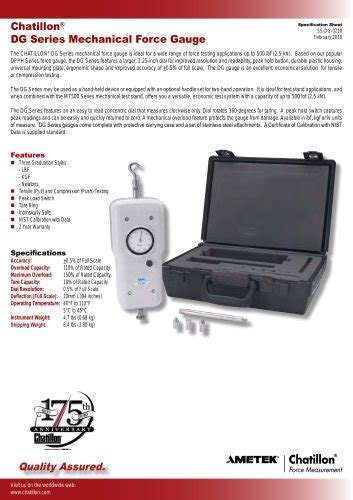 Dfs Series Digital Force Gauge Ametek Test Pdf Catalogs