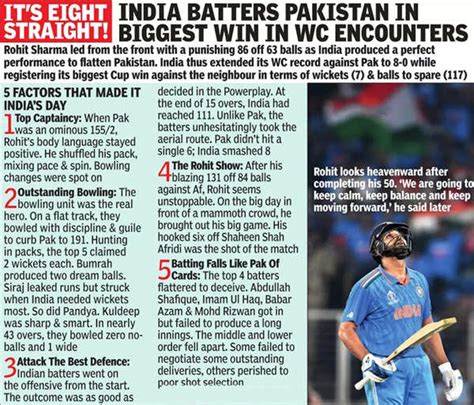 World Cup India Vs Pakistan Team India Bares Bowling Fangs In Big Win