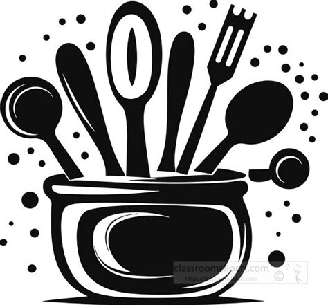 Home Ouline Clipart-kitchen Utensils Black Outline Clip Art, 50% OFF