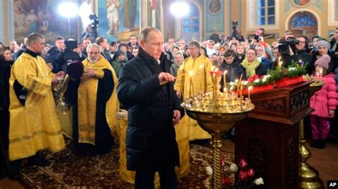 Putin Celebrates Orthodox Christmas With Surprise Church Visit