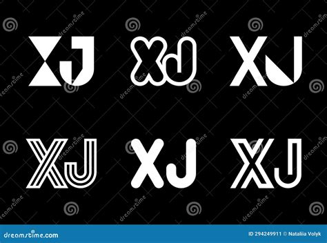 Set Of Letter Xj Logos Stock Vector Illustration Of Identity