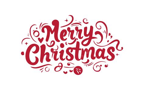 Merry Christmas Red Typography Vector Merry Christmas Text Art Merry