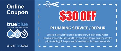 Coupon Discounts For Plumbing Gas Heating Ac Service Repairs In