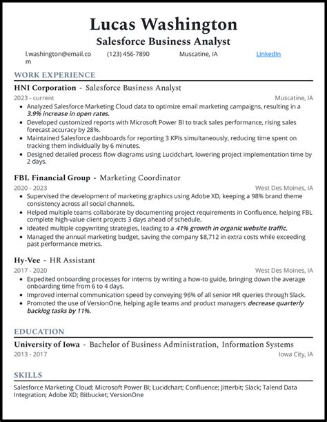 5 Salesforce Business Analyst Resume Examples Templates