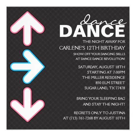 Dance Birthday Invitations - Invitation Design Blog