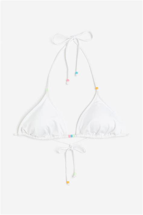 Padded Triangle Bikini Top White Ladies Handm Us