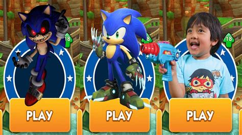 Sonic Dash Sonic The Boscage Maze Vs Sonic Exe Vs Tag With Ryan All