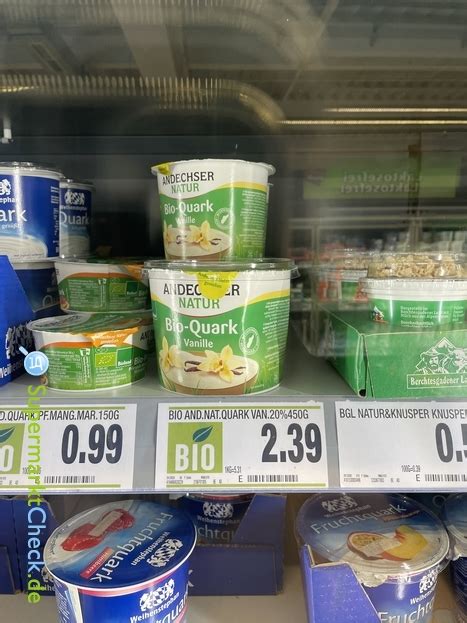 Andechser Natur Bio Quark Vanille Preis Angebote Kalorien Nutri Score