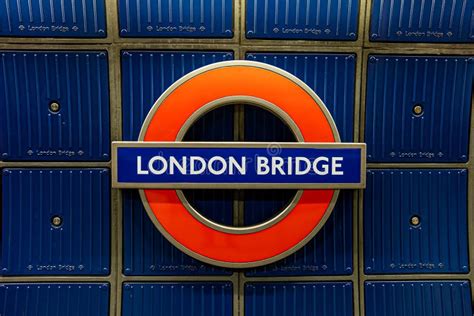 London Bridge Metro Tube Sign London Underground Title Editorial