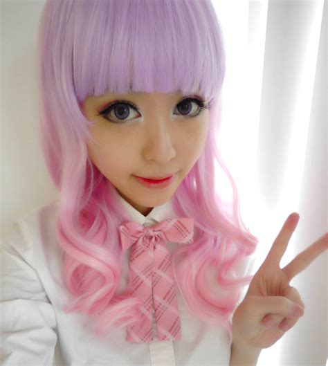 Kawaii Cute Pink Pastel Harajuku Curly Sugar Lavender Wig On Storenvy