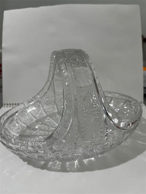 Vintage Bohemia Crystal Glass Basket Furniture Home Living