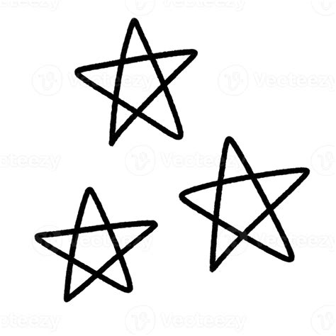 Stars Doodle Line Art 18801725 PNG