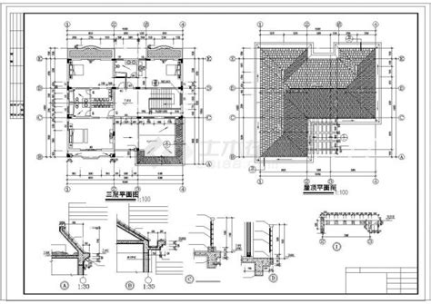 某超豪华级别墅建筑施工设计cad图纸别墅建筑土木在线