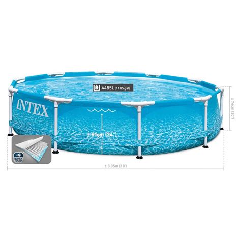 Piscine Metal Frame Oc An Intex Easy Set X M Bleu Np