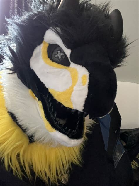 Black Yellow And White Dinosaur Mask Premade Please Read Desc Before