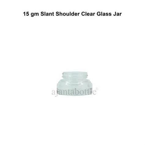 Gm Slant Shoulder Clear Glass Jar For Cream Based Cosmetic Products