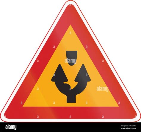 Korea Traffic Safety Sign Attention Both Side Road Stock Photo Alamy