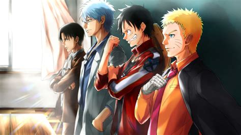 Attack on Titan Gintama Gintoki Sakata Levi Ackerman Monkey D. Luffy ...