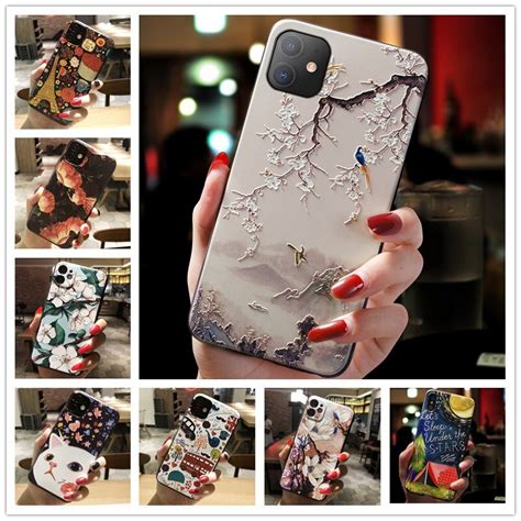 Coque De Téléphone À Relief 3d Étui En Silicone À Motif Floral Pour