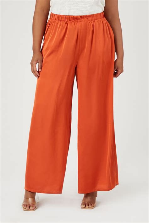 Plus Size Satin Wide Leg Pants Forever21us