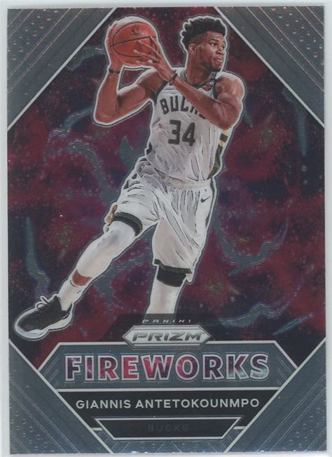 2020 21 Panini Prizm Fireworks 3 Giannis Antetokounmpo Bucks Myballcards