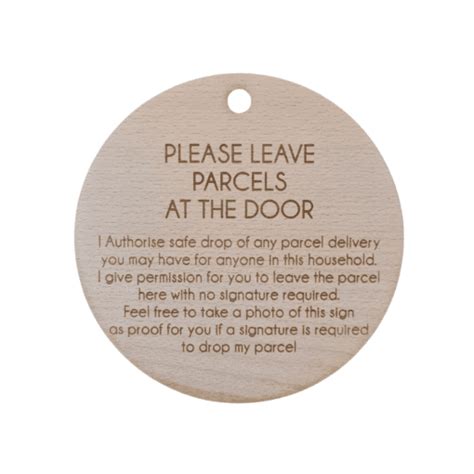 Please Leave Parcels By The Door Safe Drop Disc Next Level Laser