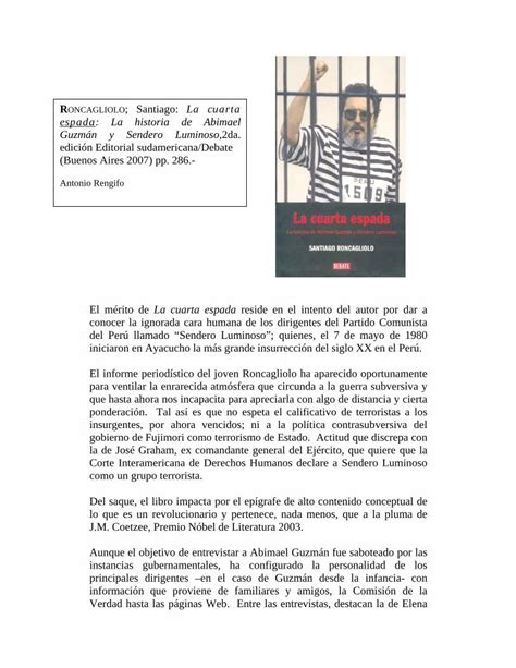 Pdf R Santiago La Cuarta Espada La Historia De Abimael