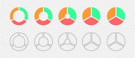 Rosquinha Gr Ficos Dividido Dentro Multicolorido E Esbo O Segmentos