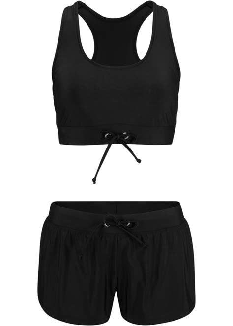 Klassischer Bustier Bikini Mit Ringerr Cken Schwarz Bonprix