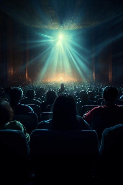 Premium Photo | Rays of light in a crowded movie theater