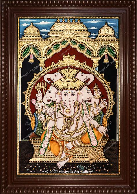 Panchamukha Ganesh Tanjore Painting Vinayaka Art Gallery Buy Online