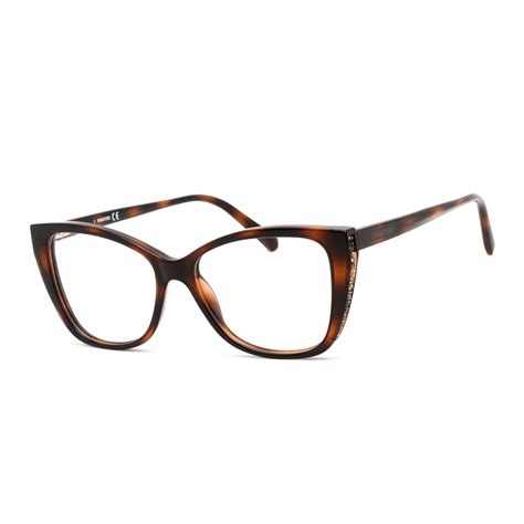 Swarovski Sk5290 Eyeglasses Dark Havana Clear Lens In Brown Lyst