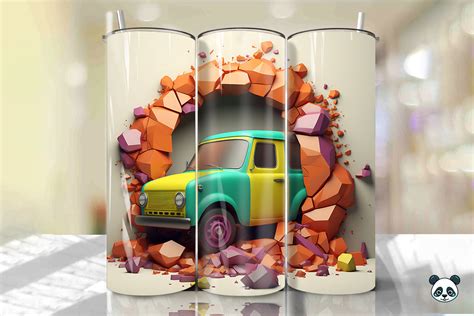 Truck Cracked Hole Tumbler Wrap Graphic By Pandastic Creative Fabrica