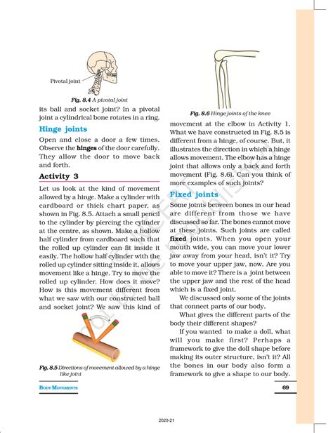 Body Movements NCERT Book Of Class 6 Science